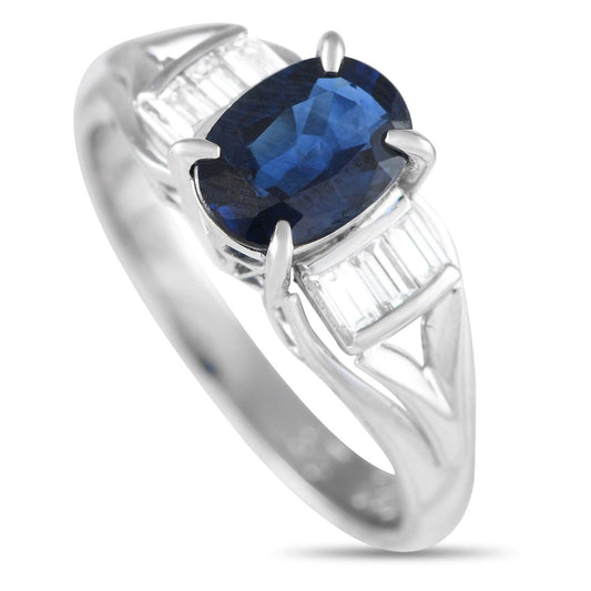 Beautiful Platinum 0.23ct Diamond and Sapphire Ring