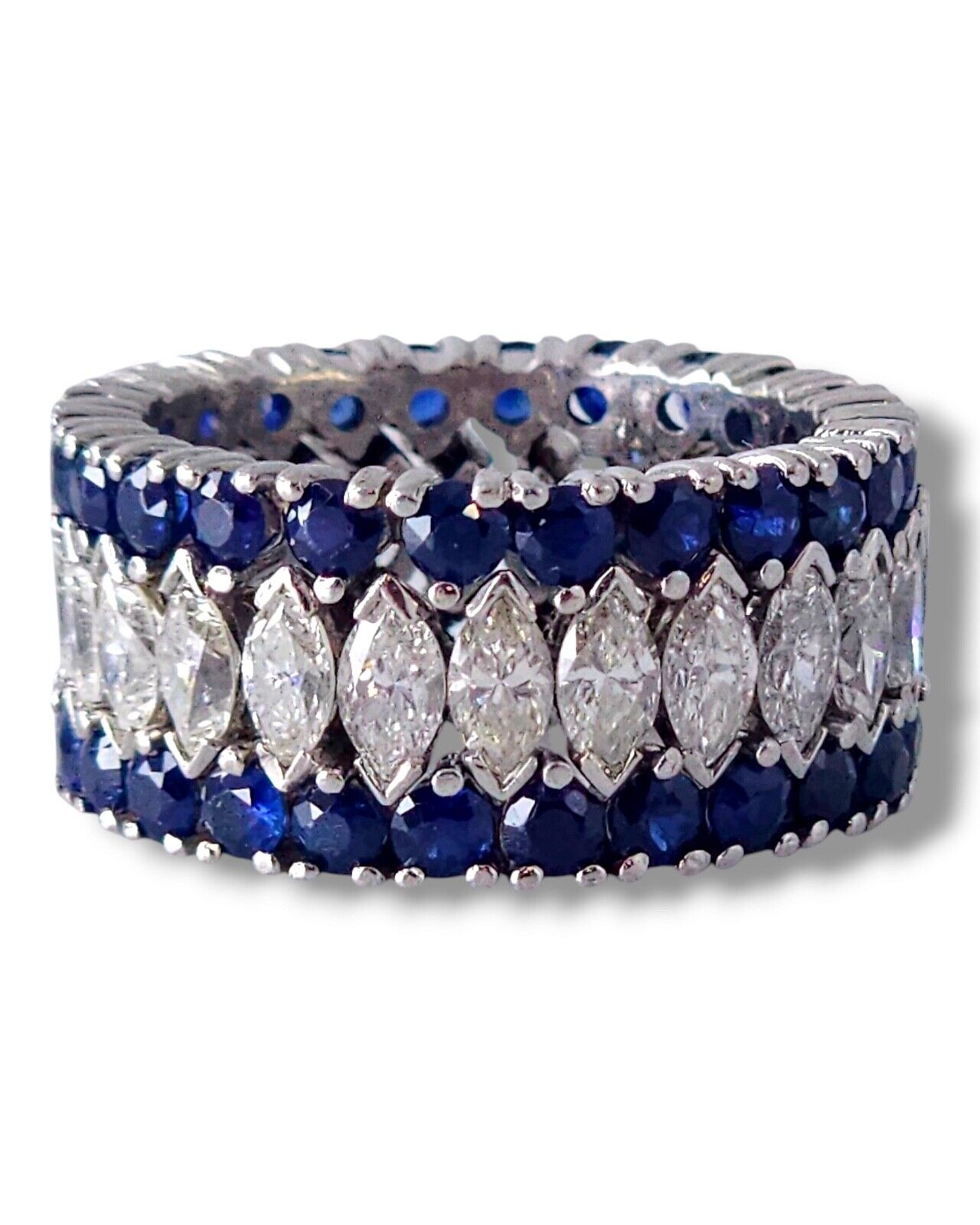 Gorgeous  24.0  ct Diamonds & 4.8 Ct Carats Sapphires Diamond  Platinum  Ring