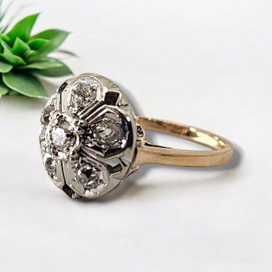 Beautiful Antique 14K Yellow Gold 0.44ct Diamond Ring