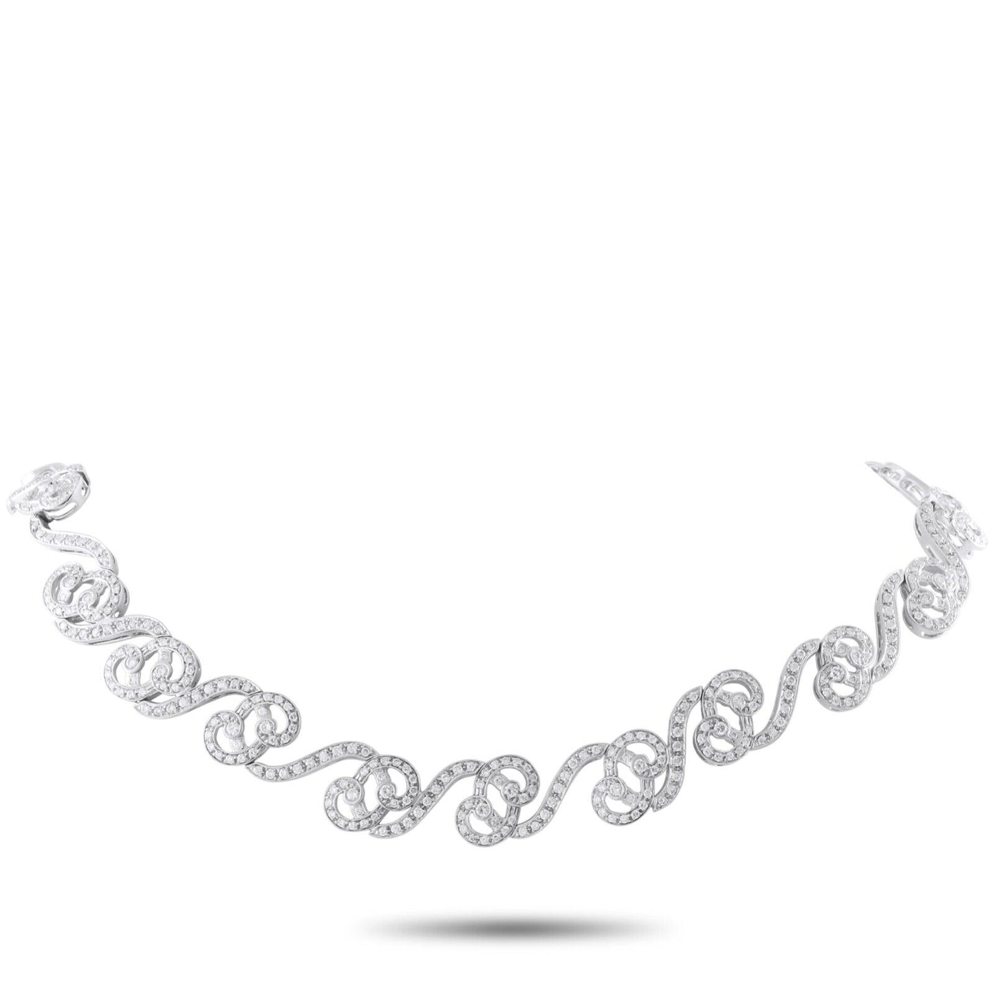 Lavish 18K White Gold 7.57ct Diamond Choker Necklace