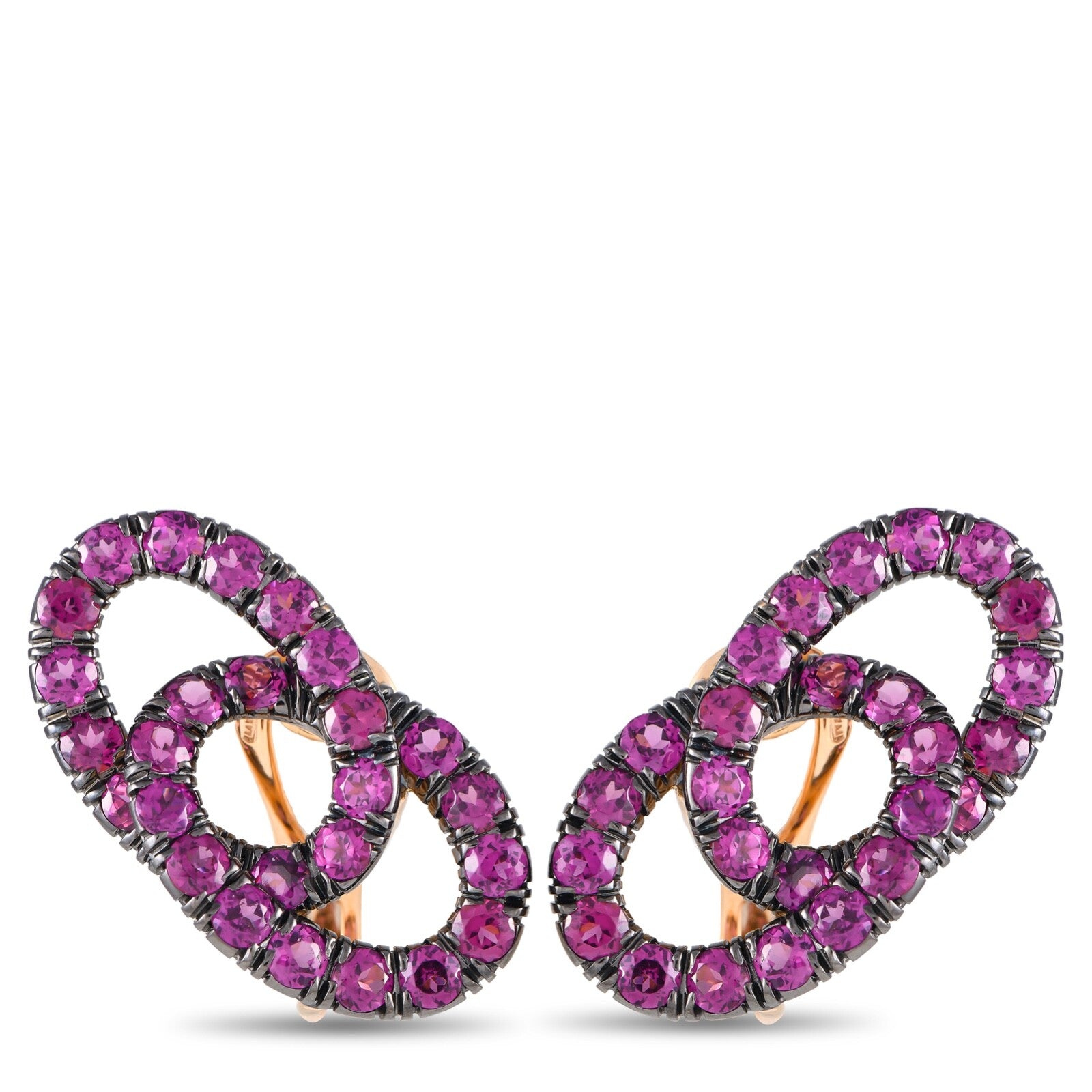 Pomellato Cattene 18K Yellow Gold Pink Sapphire Earrings