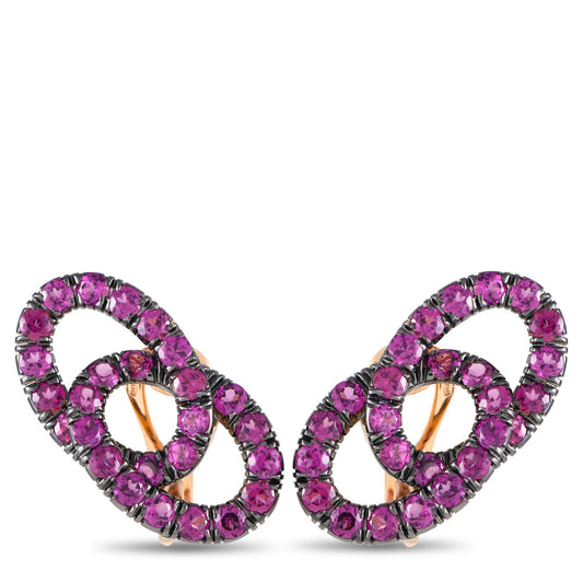 Pomellato Cattene 18K Yellow Gold Pink Sapphire Earrings