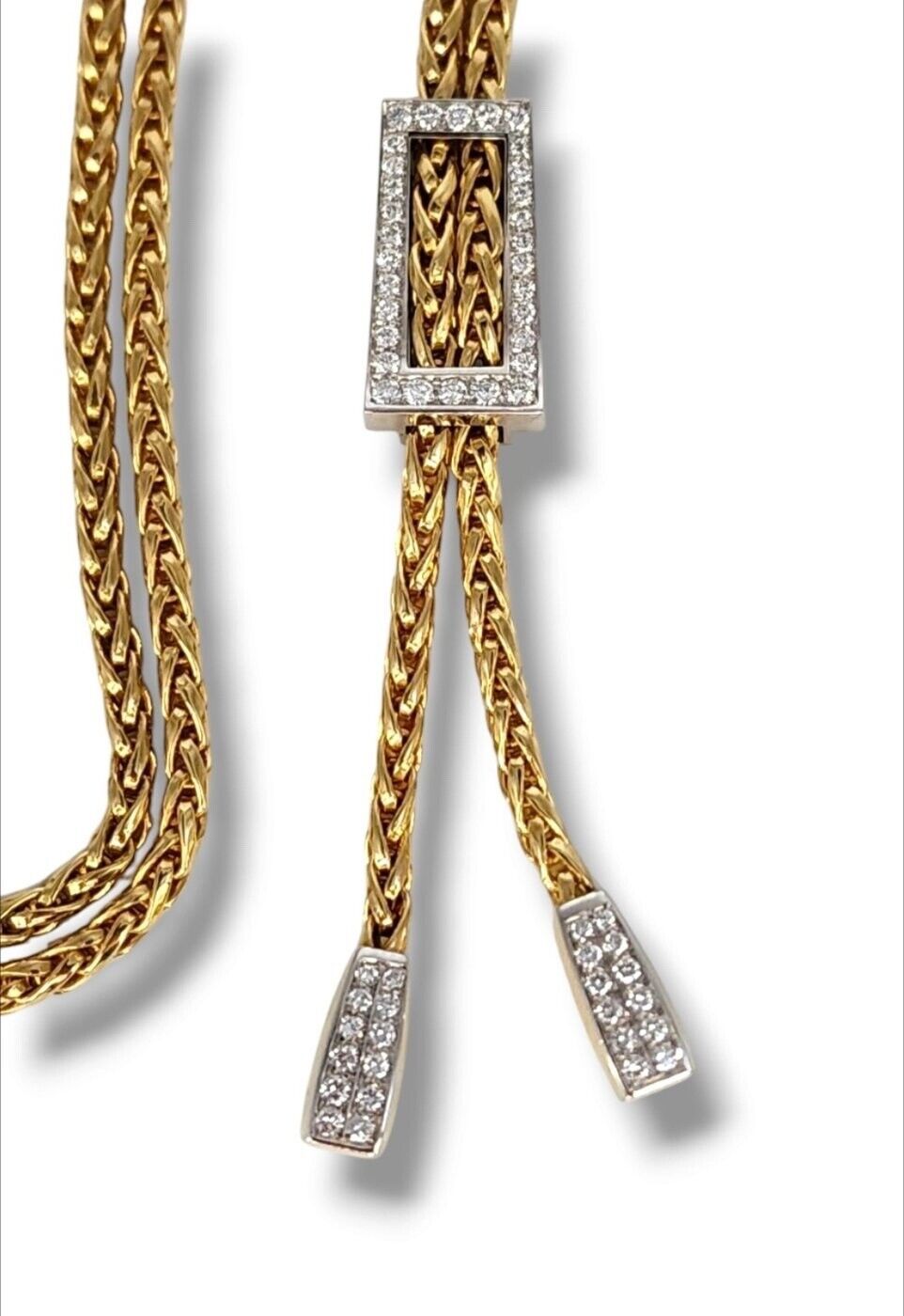 Stunning 18k Gold Necklace Pendant Chain With Diamonds 109 grams