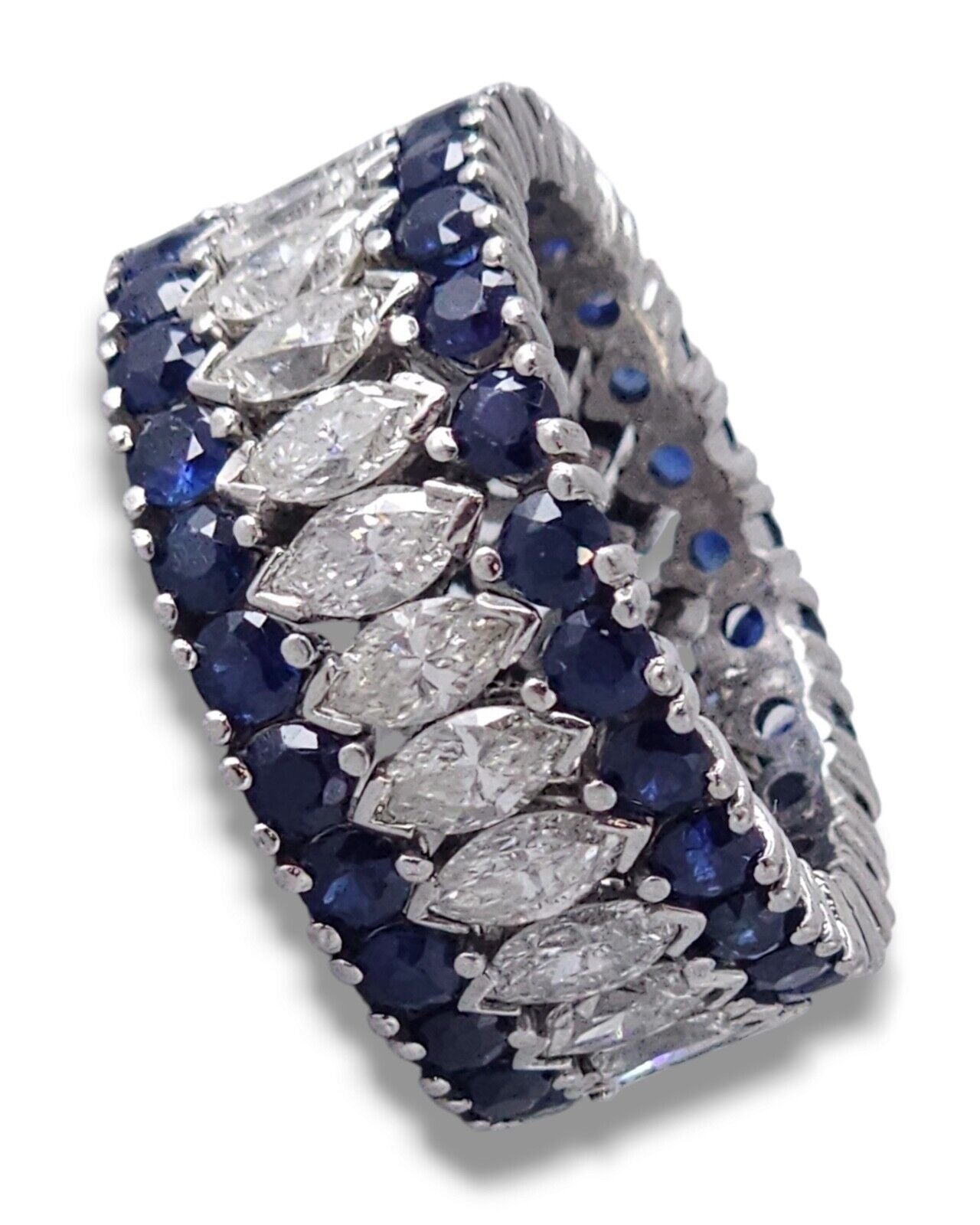 Gorgeous  24.0  ct Diamonds & 4.8 Ct Carats Sapphires Diamond  Platinum  Ring