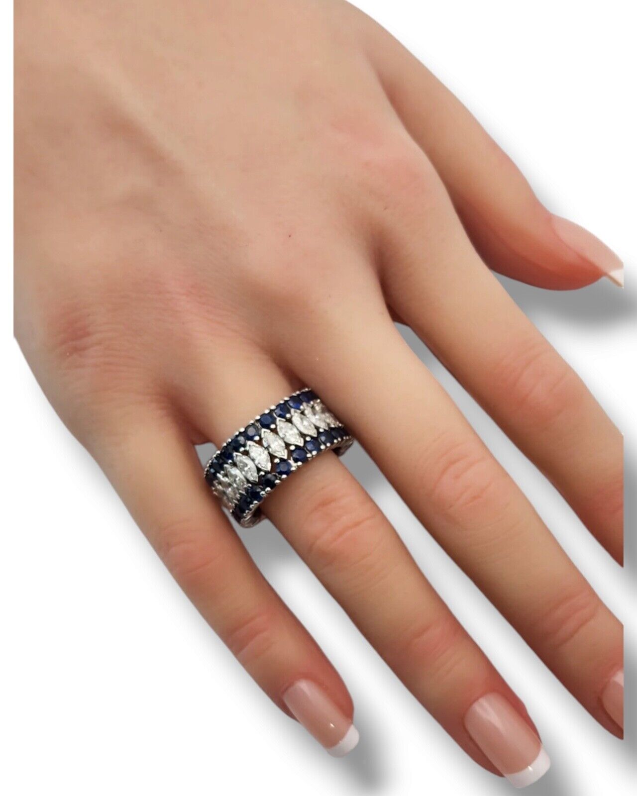 Gorgeous  24.0  ct Diamonds & 4.8 Ct Carats Sapphires Diamond  Platinum  Ring