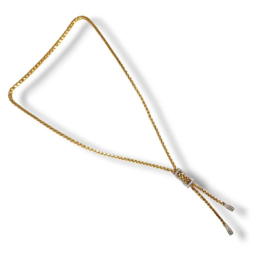 Stunning 18k Gold Necklace Pendant Chain With Diamonds 109 grams