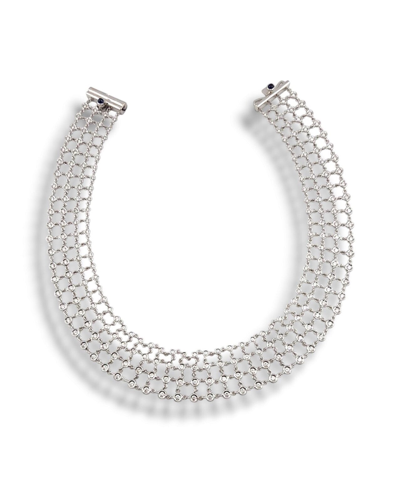 Roberto  Coin 18Kt White Gold and 9.0 Diamond Spider Web Design Necklace