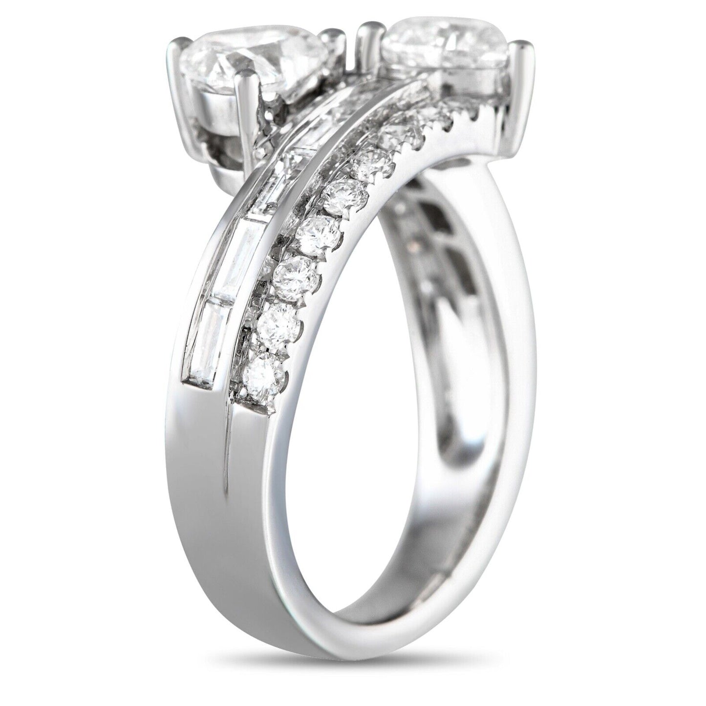 Beautiful 18K White Gold 1.91ct Diamond Bypass Ring