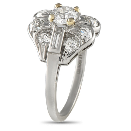Beautiful  Antique Platinum 1.27ct Diamond Ring