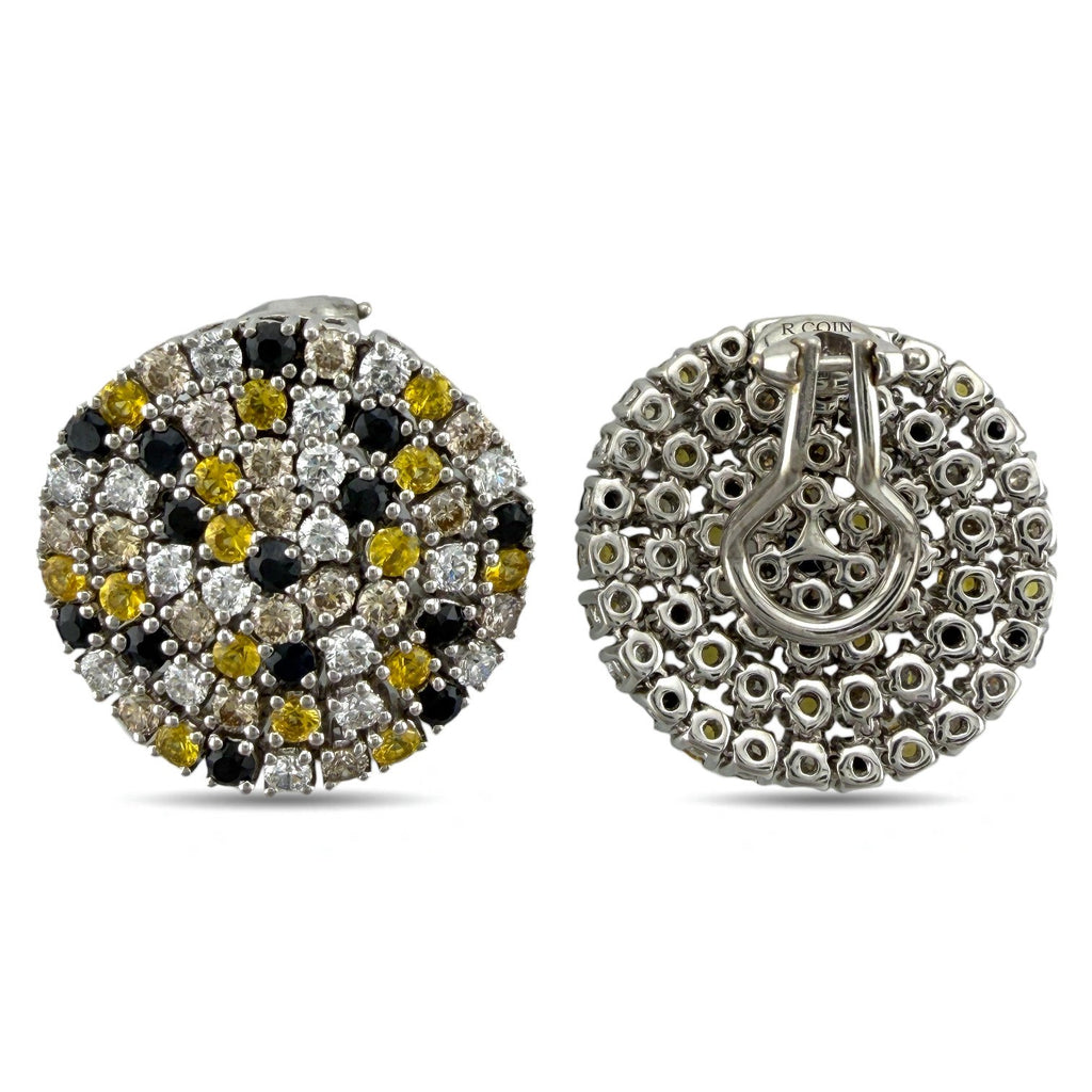 Roberto Coin 18K White Gold 2.04ct Diamond, Citrines, and Sapphire Earrings