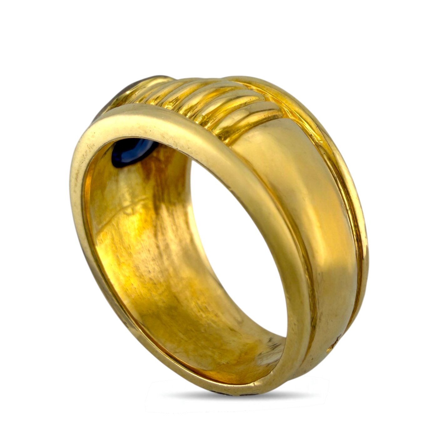 18K Yellow Gold Blue 1.50ct Sapphire Ring, Yellow gold -  1.50ct. tw. Sapphire