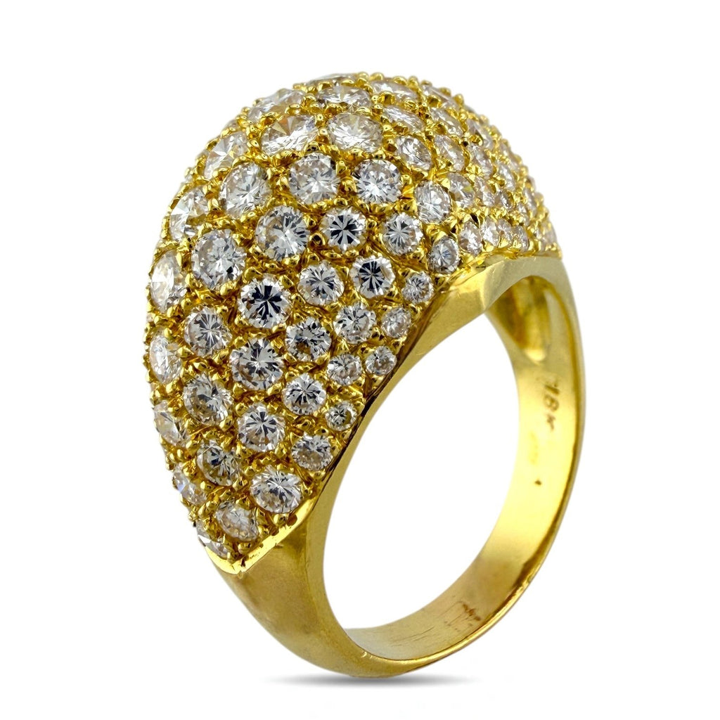 18K Yellow Gold Radiant Cascade 2.62ct Diamond Ring