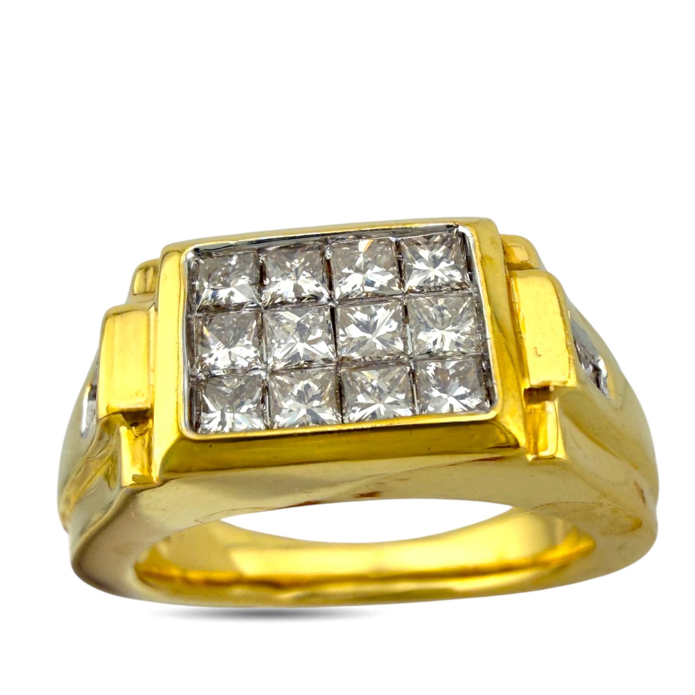 18K Yellow Gold 0.80ct Diamond Large Ring