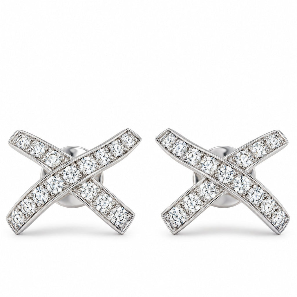 Tiffany & Co. Paloma Picasso Platinum Diamond Earrings
