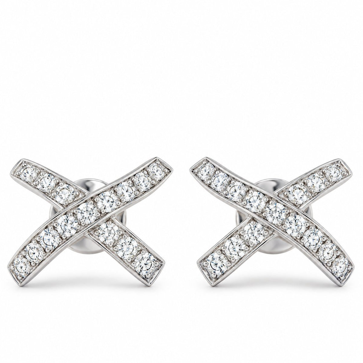 Tiffany & Co. Paloma Picasso Platinum Diamond Earrings