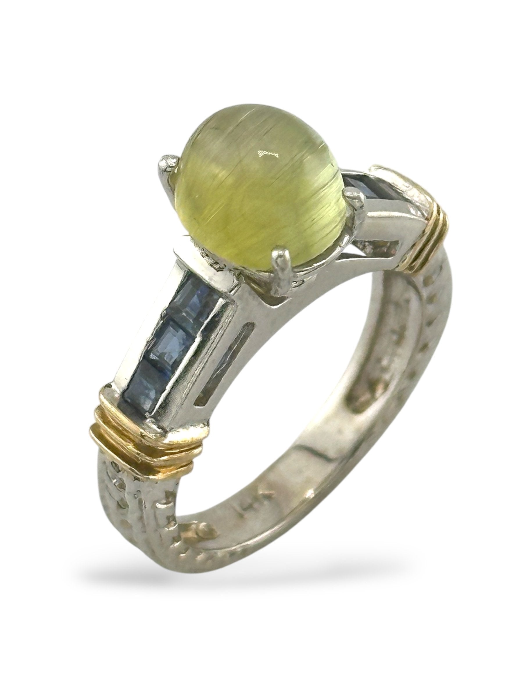 Natural Cat's Eye Chrysoberyl Diamond Gold Ring 2.2ct
