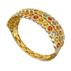 14K Yellow Gold Multi Gemstone and 3.23ct Diamond Statement Bracelet
