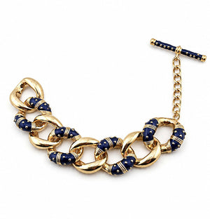 Hidalgo Vintage 18K Yellow Gold Enamel Bracelet