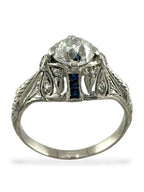 Art Deco Platinum and Diamond Ring 1.15ct