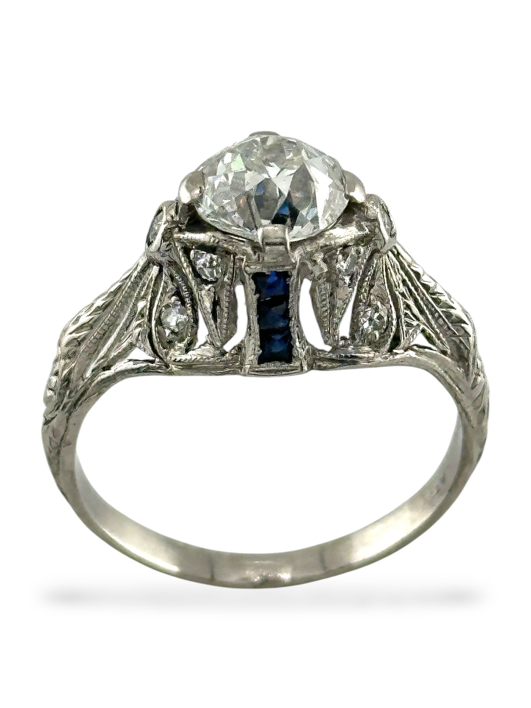 Art Deco Platinum and Diamond Ring 1.15ct