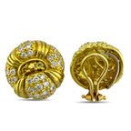 18K Yellow Gold 2.1ct Diamond and Yellow Sapphire Earrings