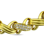 Jose Hess 18K Yellow Gold 7ct Diamond Necklace and Bracelet Suite