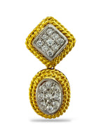 14K Yellow Gold 1ct Diamond Dangle Earrings