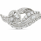 Large Vintage Platinum 10.00ct Diamond Brooch