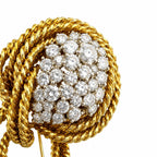 Flower Brooch 18K Yellow Gold 6.50ct Diamond