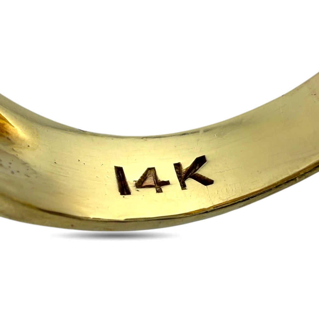 14K Yellow Gold Three Stone 0.75ct Diamond Ring