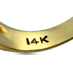 14K Yellow Gold Three Stone 0.75ct Diamond Ring