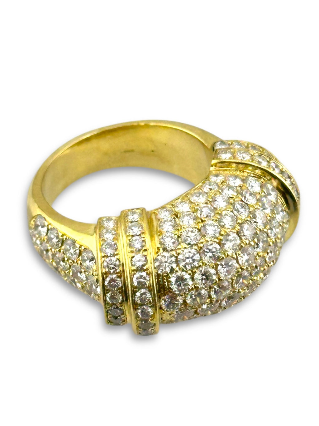 18K Yellow Gold Ring Set with 150 Sparkling Diamonds