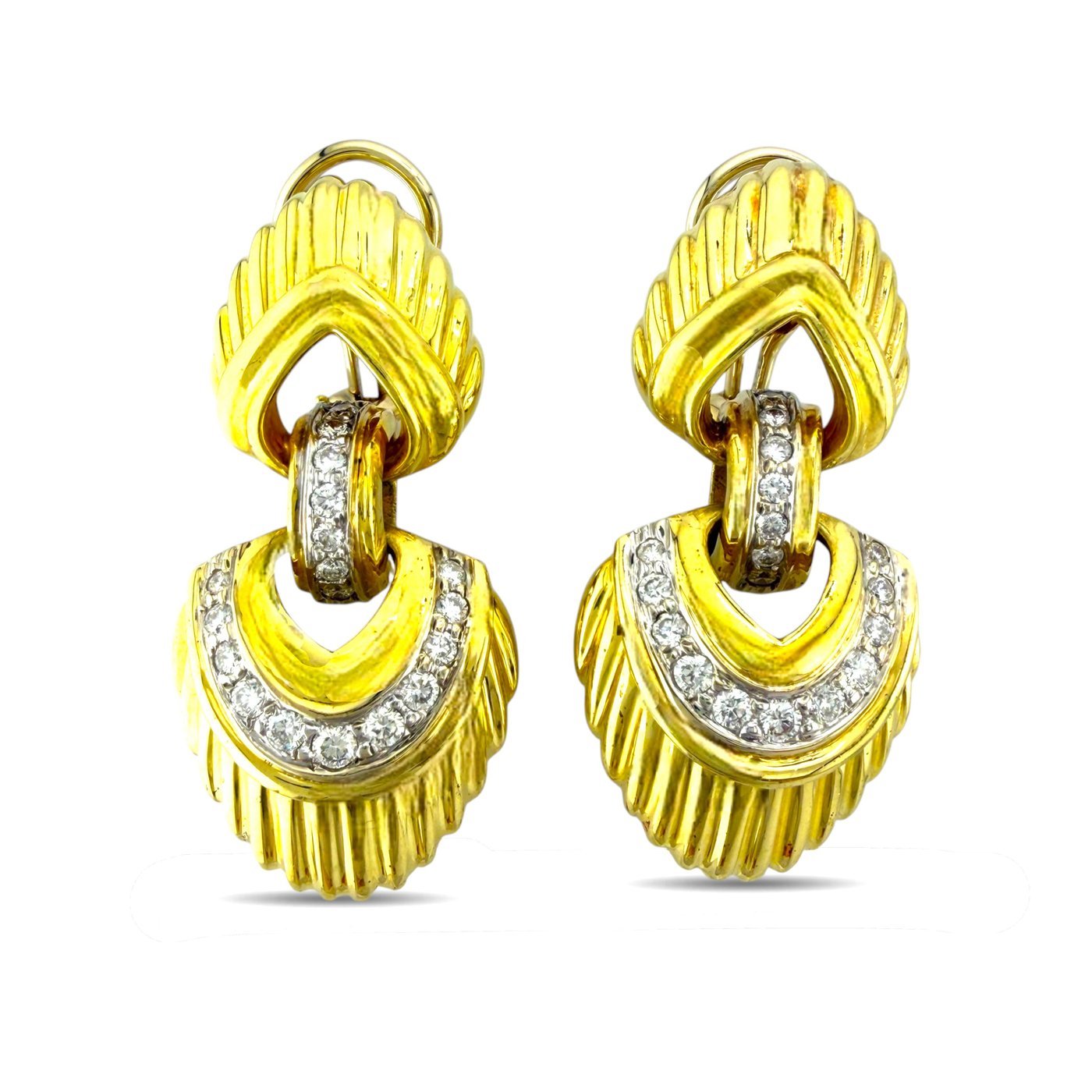 14K Yellow Gold 3.0ct Diamond Statement Earrings
