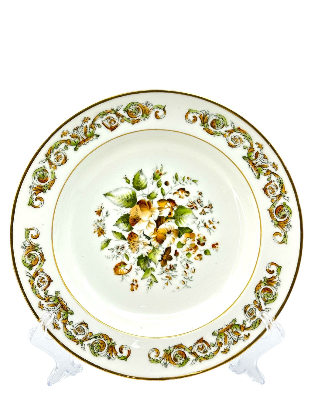 Imperial Russian Popov (AP) Manufactory Porcelain Floral Painting Soup Plate