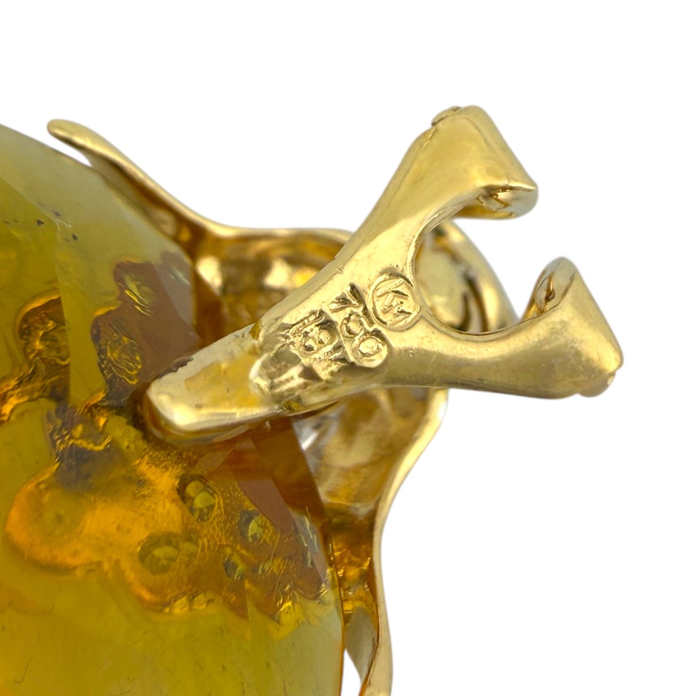 18K Yellow Gold 45.00ct Citrine, 0.20ct Diamond, Emerald, Amethyst Earrings, Yellow gold -  45.00ct. tw. Citrine - Diamond