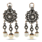 Antique Victorian Rose Gold and 3ct Diamond Earrings