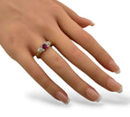 18K Gold 0.75ct Burma Ruby and Diamond Women's Ring