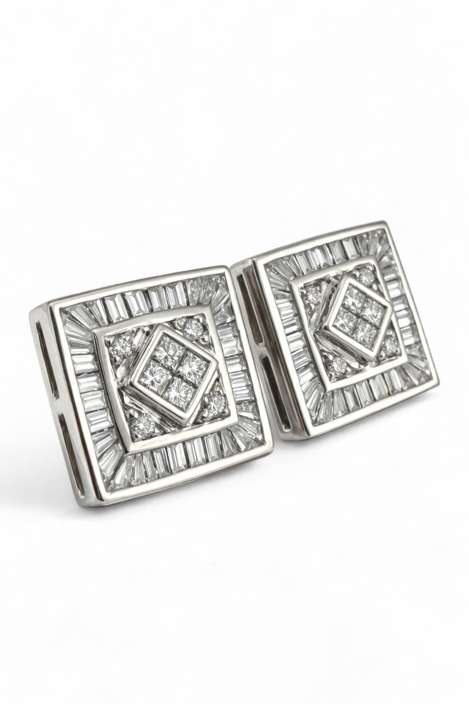 14K White Gold Diamond Earrings