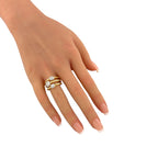 14K Yellow Gold Multi Strand 1ct Diamond Cluster Ring