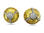 18K Yellow Gold 2.2ct Diamond Pin Clip-On Earrings