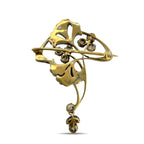 Imperial Russian 56 Yellow Gold 1.55ct Diamond and Enamel Brooch