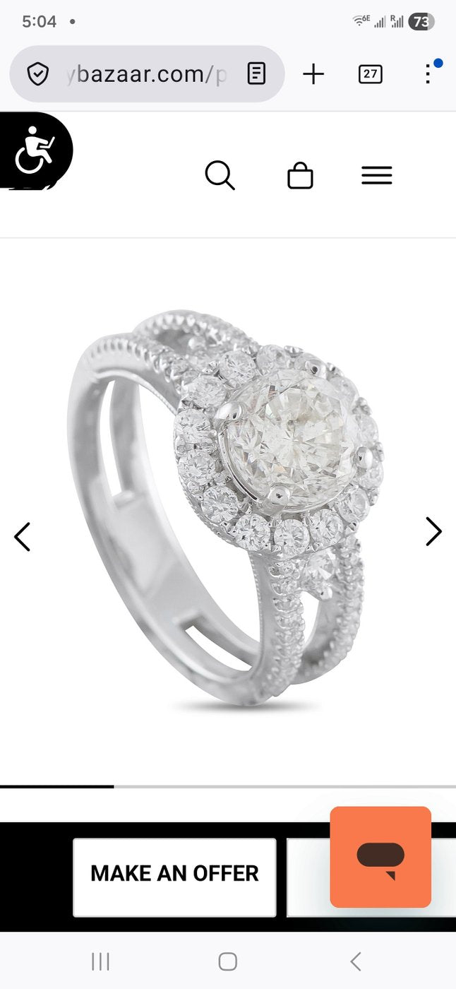 18K White Gold 2.16ct Diamond Ring