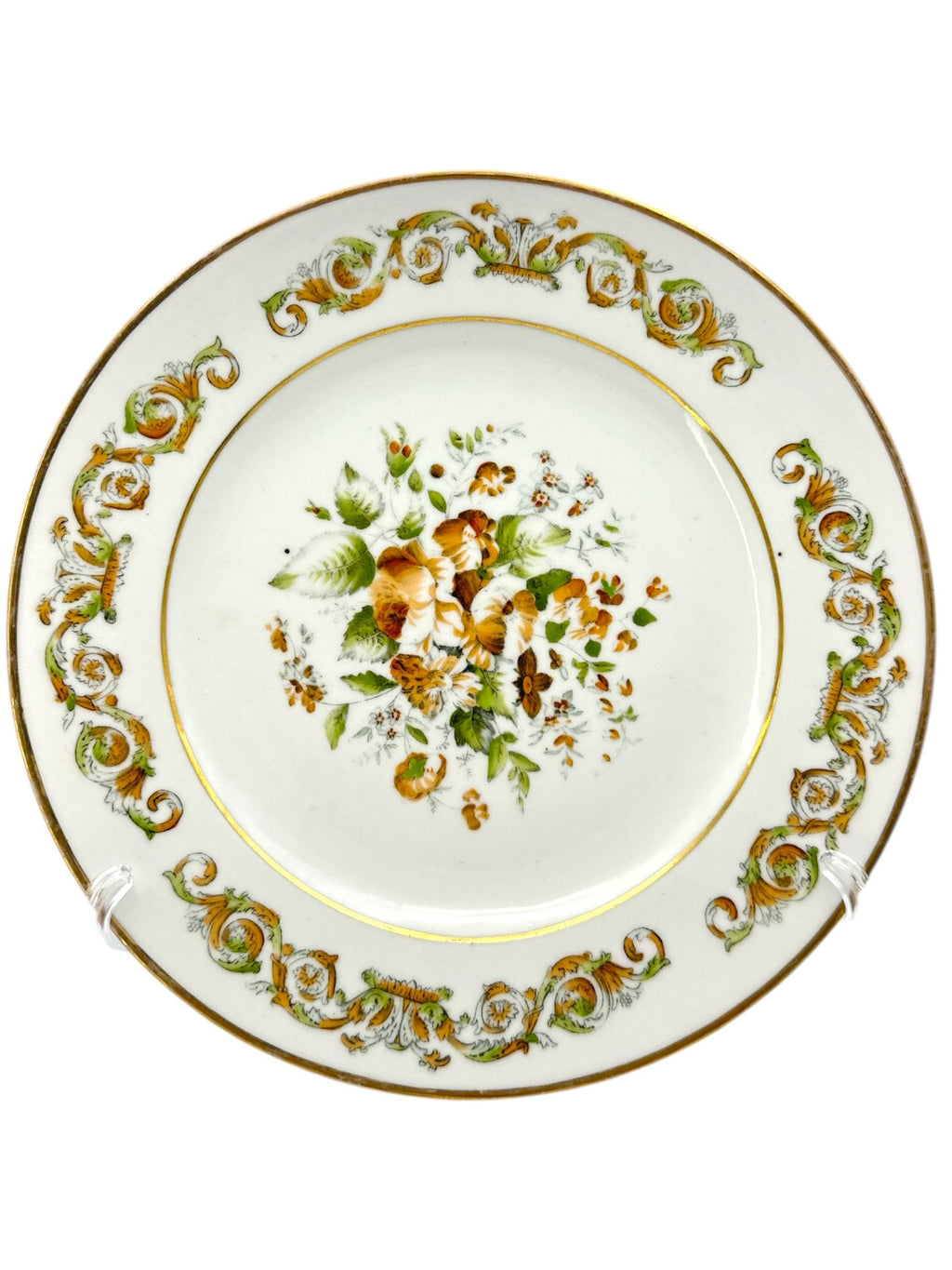 Imperial Russian Popov (AP) Manufactory Porcelain Floral Painting Soup Plate