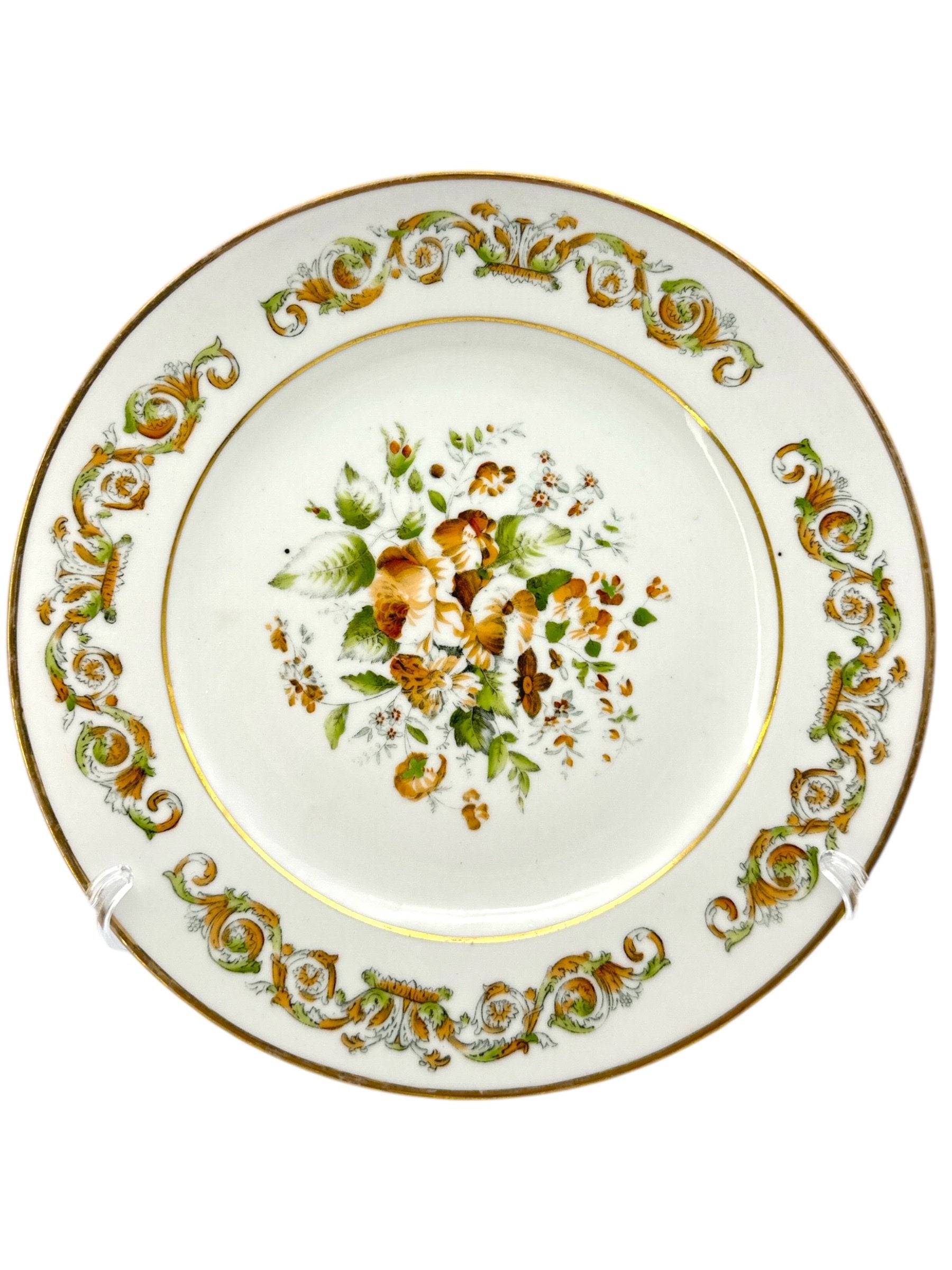 Imperial Russian Popov (AP) Manufactory Porcelain Floral Painting Soup Plate