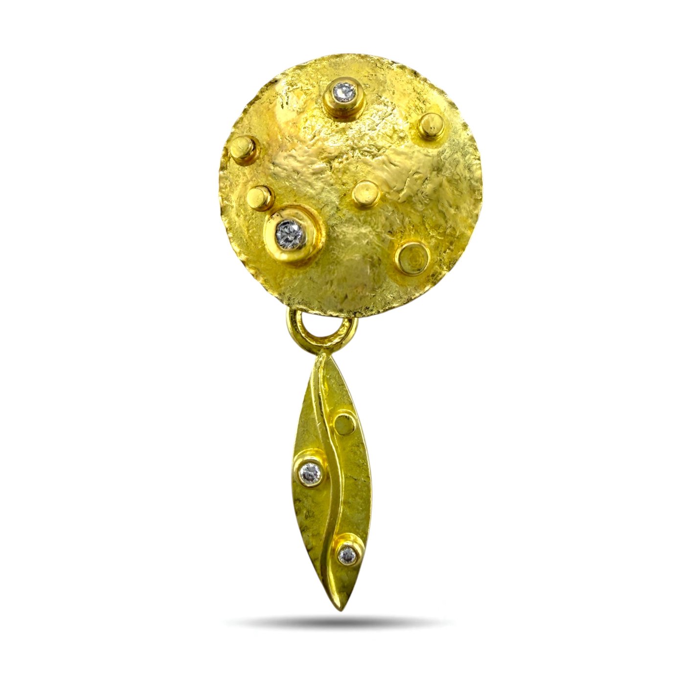 18K Yellow Gold 0.25ct Diamond Moon Earrings