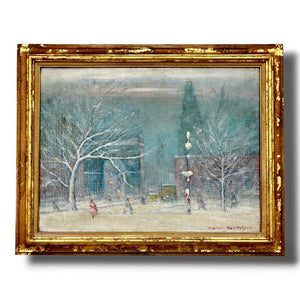 Washington Square Park in Winter Painting