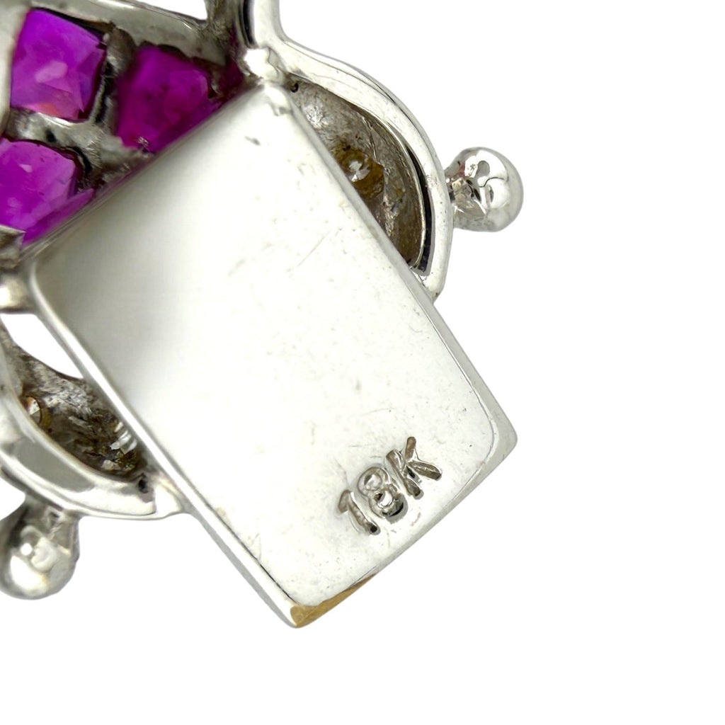 18K White Gold 2.0ct Diamond and 0.32ct Ruby Bracelet