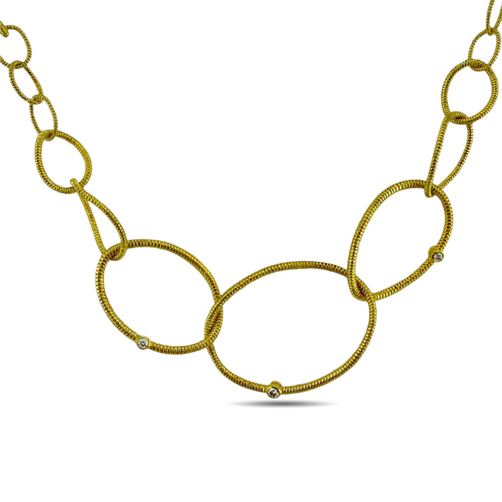 Judith Ripka 18K Yellow Gold 0.25ct Diamond Necklace and Earrings Set