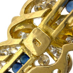 18K Yellow Gold 2.01ct Diamond and 1.00ct Sapphire Bow Bracelet