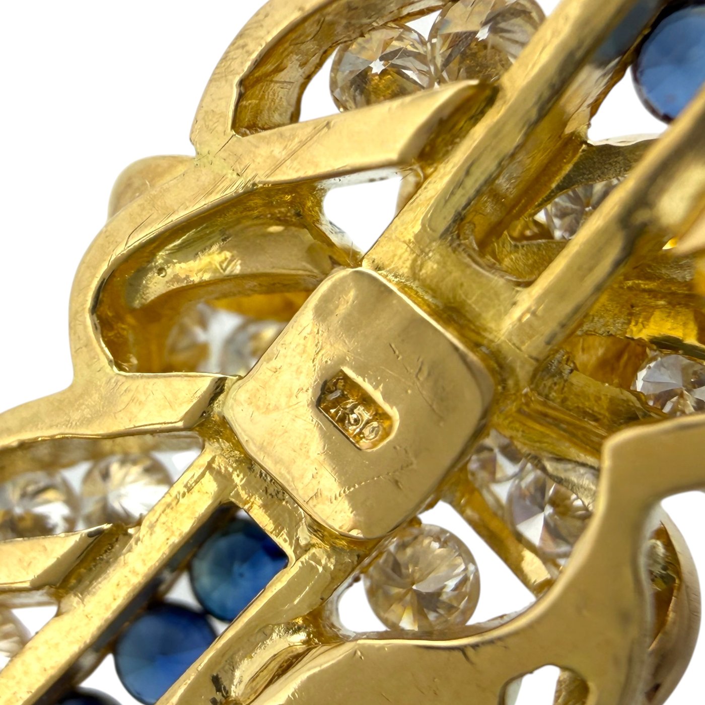 18K Yellow Gold 2.01ct Diamond and 1.00ct Sapphire Bow Bracelet